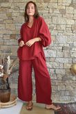 Santos Cushion Cotton Heathcliff Blouse Sangria